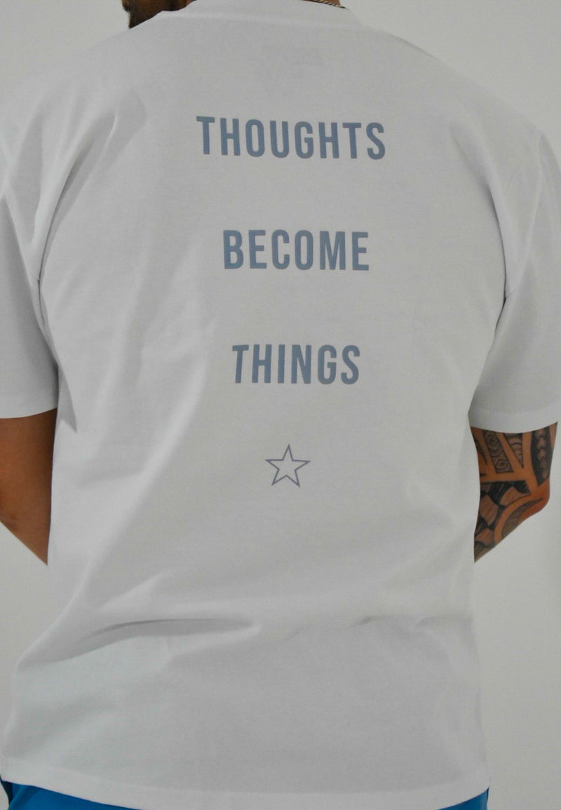 Thoughts Become Things Tee - White - Dream Wave Clothing